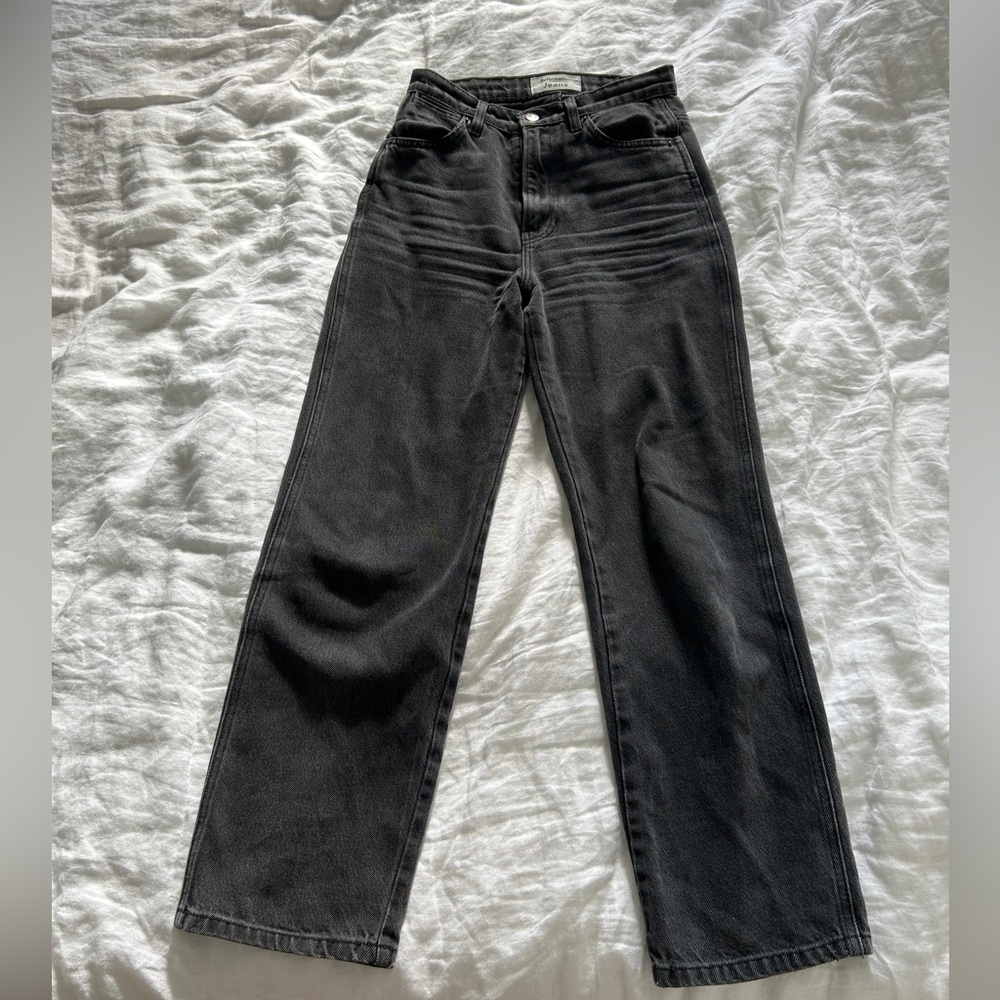 Reformation straight black jeans size 24